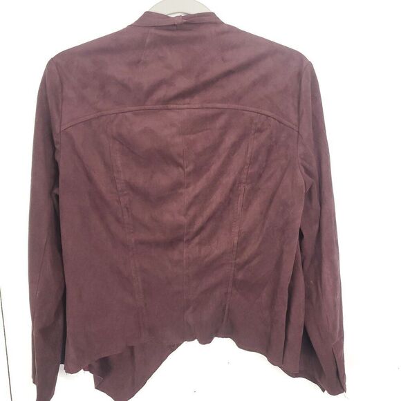Kut From The Kloth Jacket Womens M Suede Soft Unlined Burgundy Draped Front - Picture 10 of 10
